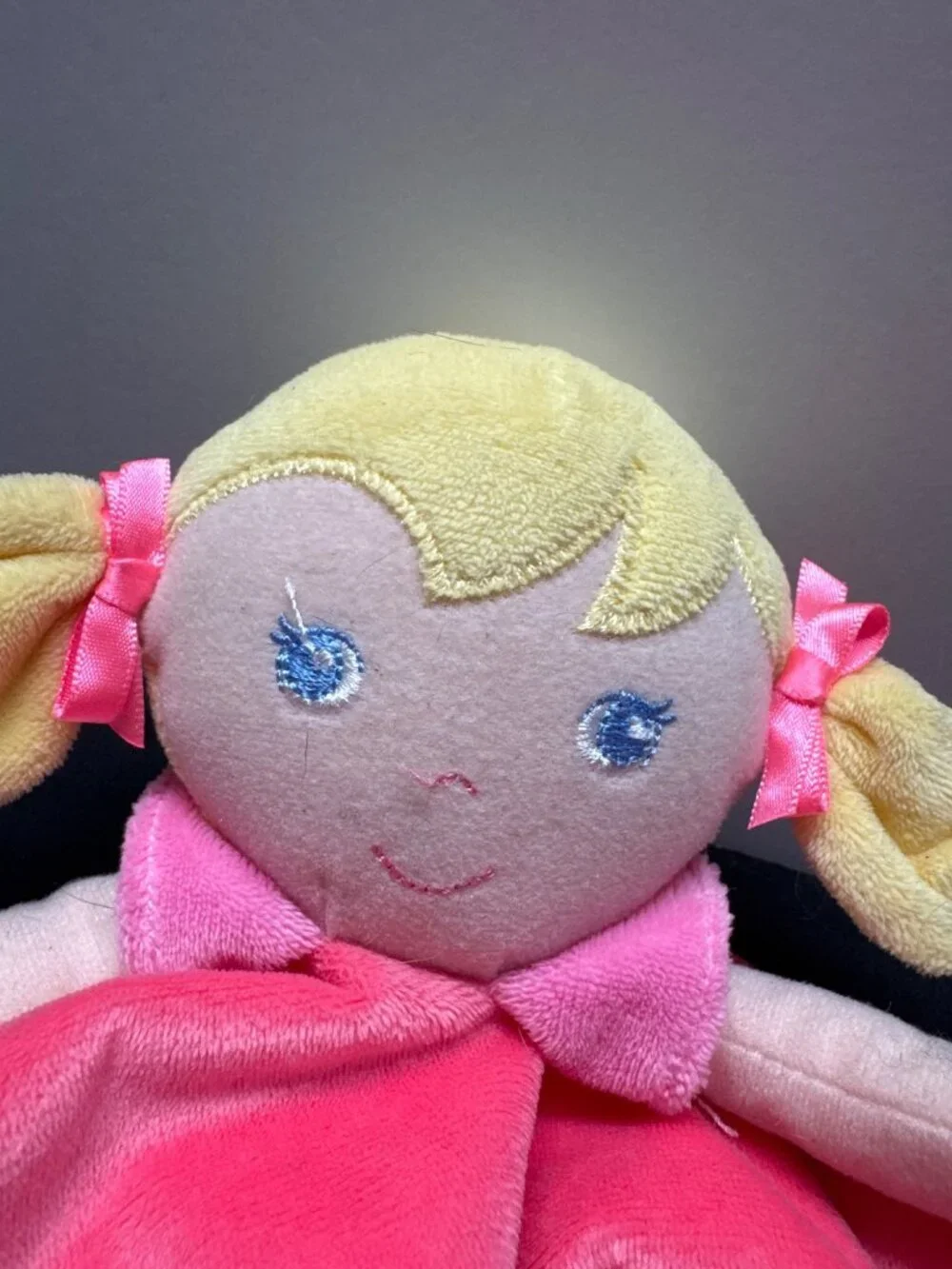 Garanimals Baby Security Blanket Doll Pink Striped Trim 
